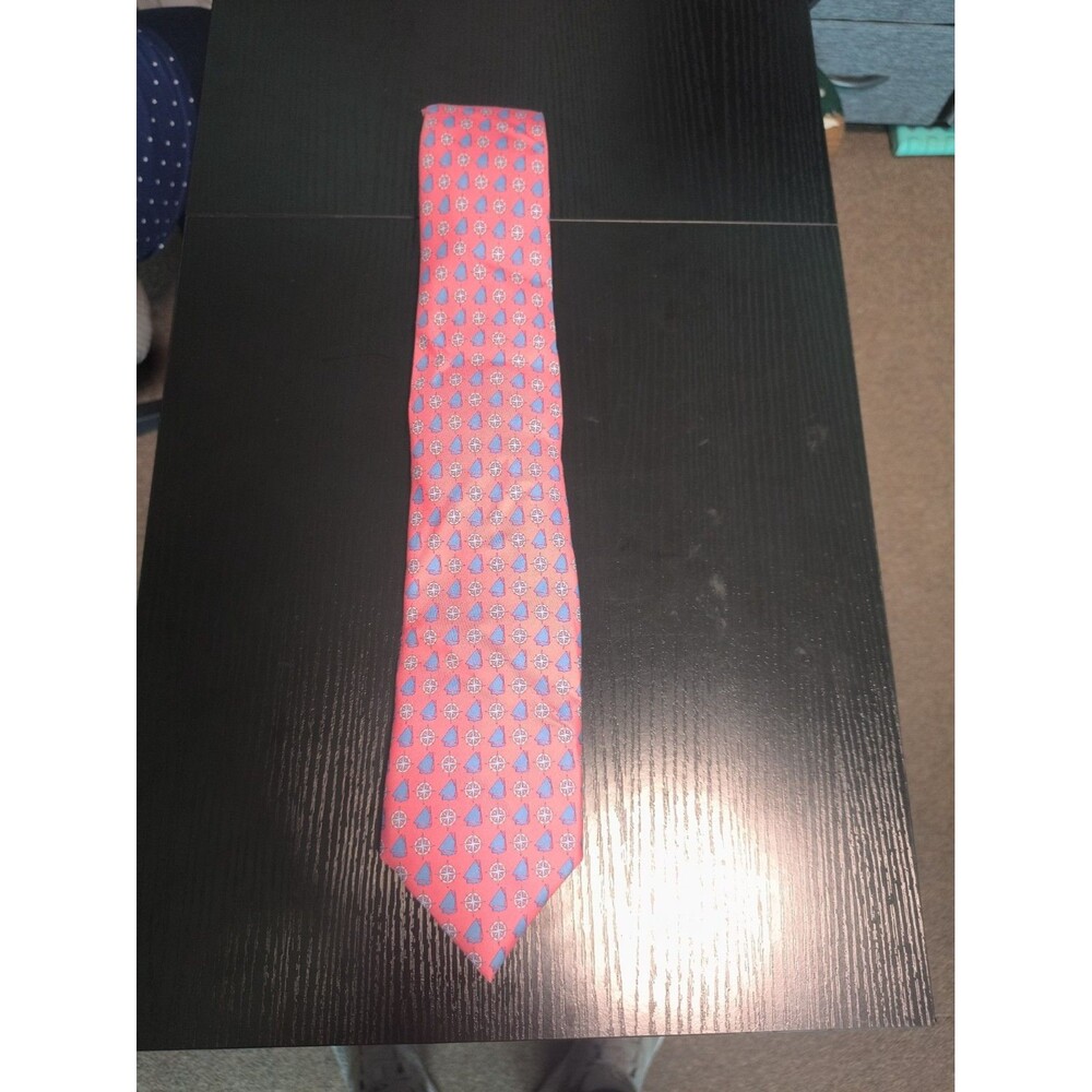 Vineyard Vines Tie Pink Mens Necktie Sailboat Theme Eic